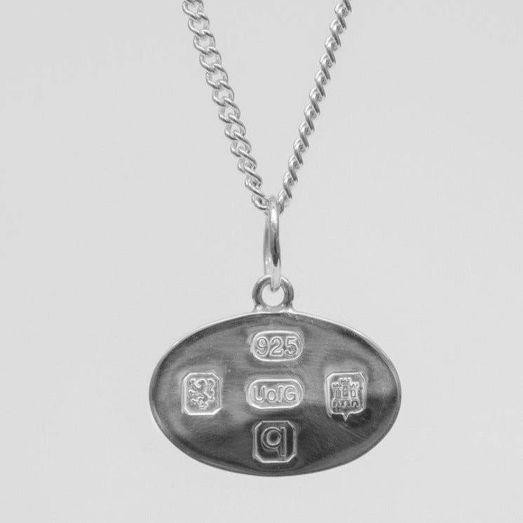 University Hallmarked Silver Disk Pendant University of Glasgow