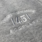Quarter Zip 1451 Grey - Close up of embroidery 