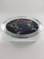University of Glasgow Crest Glass Paperweight - side view