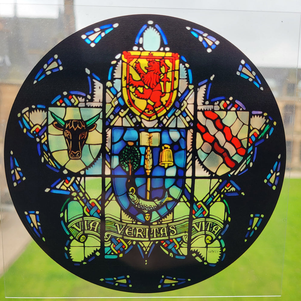 University Crest Static Cling Window Decoration