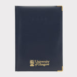 Navy blue diary with 'University of Glasgow' logo on a white background