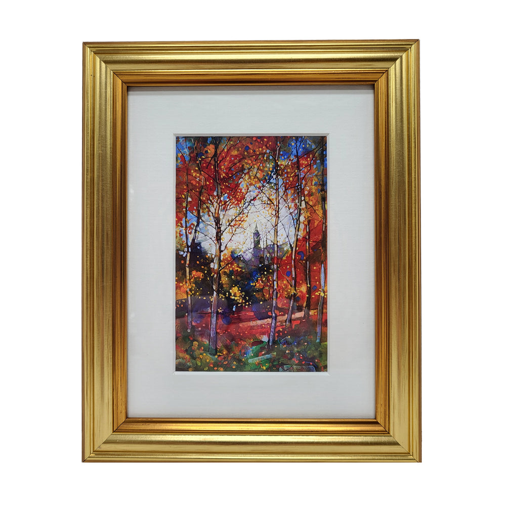 Autumn Walk, Kelvingrove - Bryan Evans A5 Framed Print