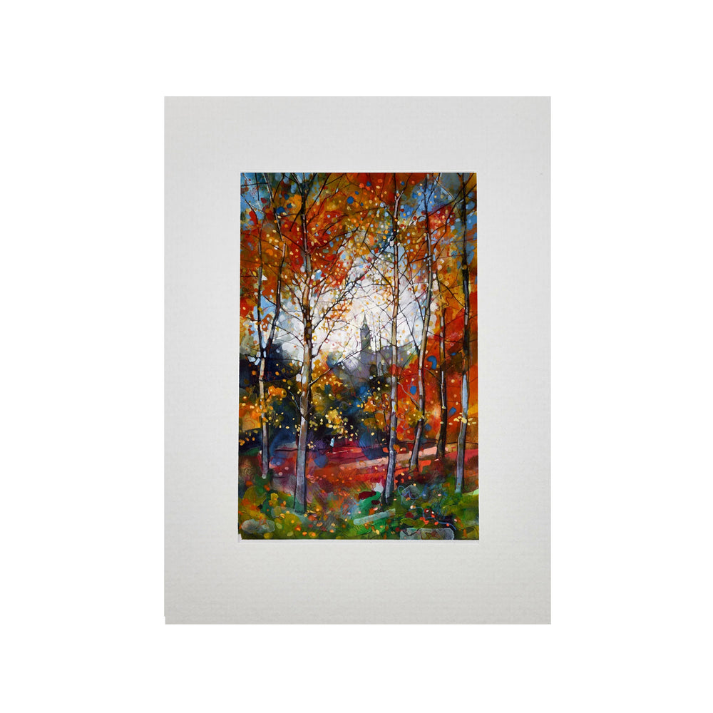 Autumn Walk, Kelvingrove - Bryan Evans A5 Mounted Print