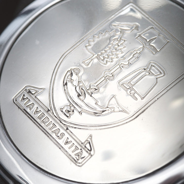 University of Glasgow Pewter Compact Mirror - crest detail