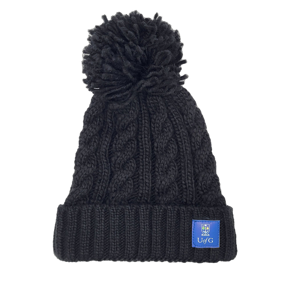 Cable Knit Hat - Black