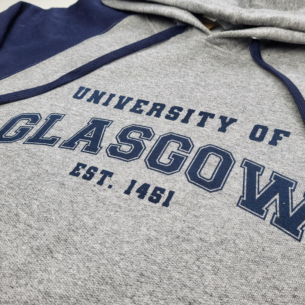 University of Glasgow Colour block hoodie  logo detail 