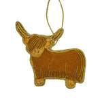 Golden Horn Highland Cow Decoration