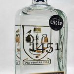 Bottle of 1451 gin with a 'Great Taste' 2020 label on a white background