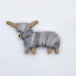Hairy Coo Brooch - Grey