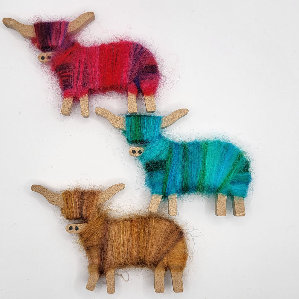 Hairy Coo Magnet 3 Colours Collection