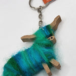 Hairy Coo Keyring - Blue-Green