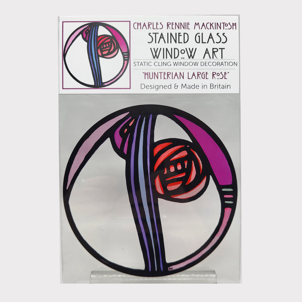 CRM Hunterian Large Rose Cling Window Decoration