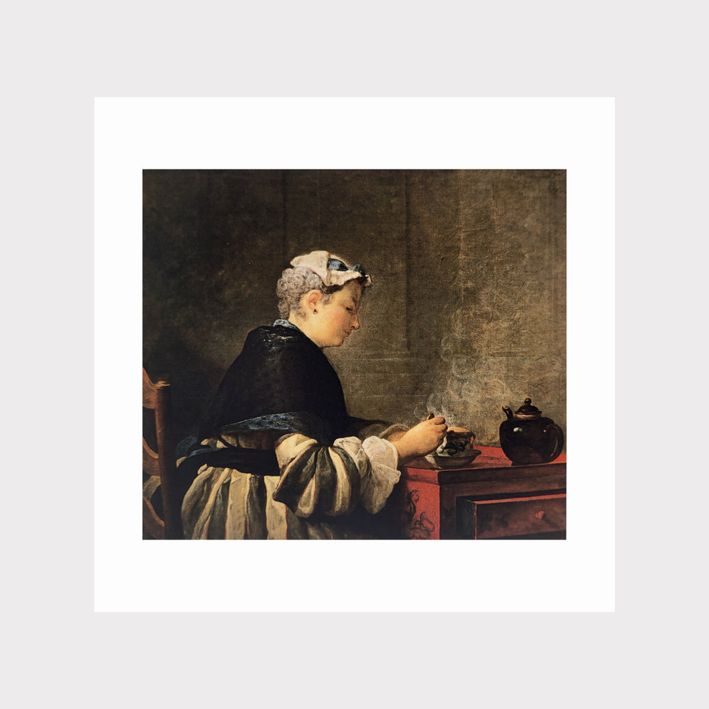 A Lady Taking Tea Card