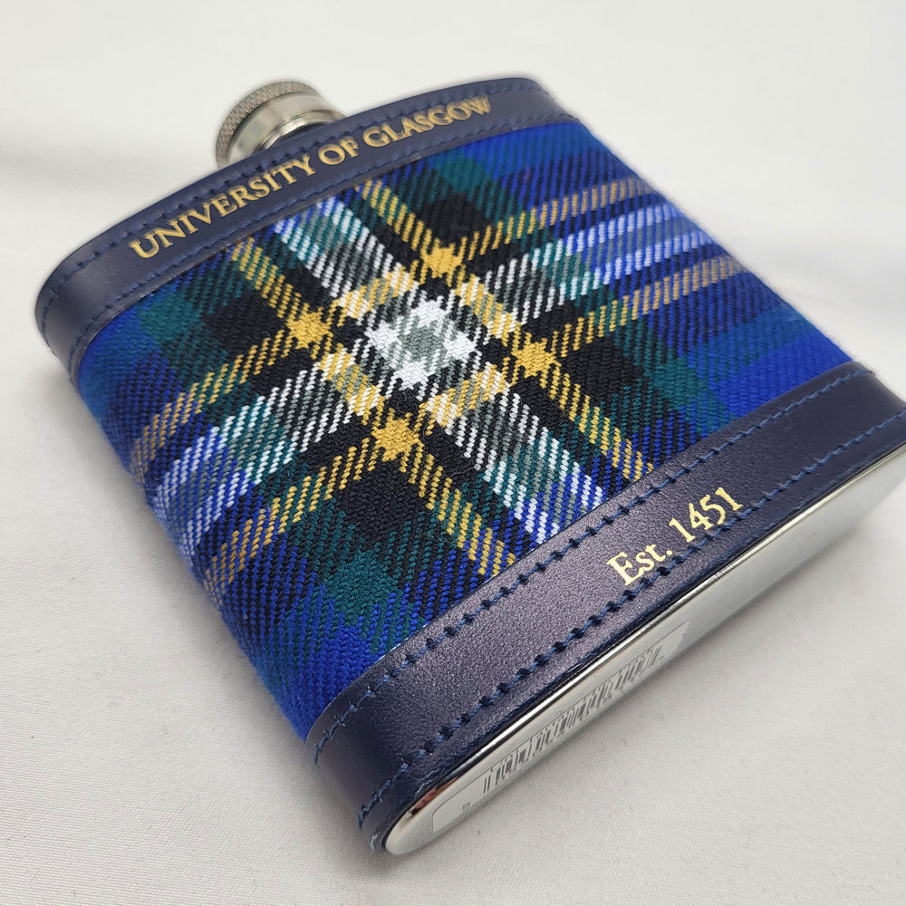 University Tartan Hip Flask
