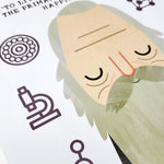 A close image of the face detail, the illustrated image of Lord Kelvin.