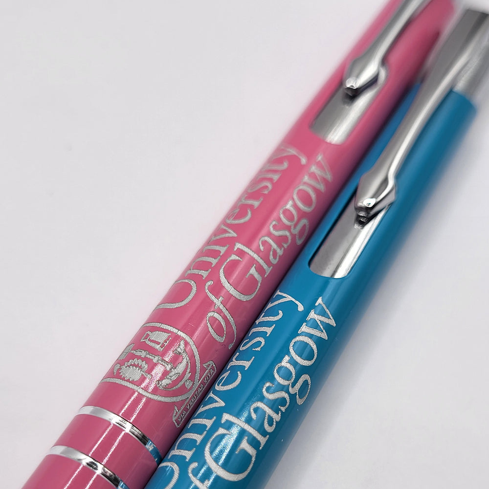 Metal Pen - Aqua & Pink Detail