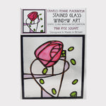 CRM Pink Rose Square Cling Window Decoration