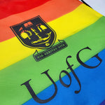 UofG Pride Drawstring Bag - crest detail in black print