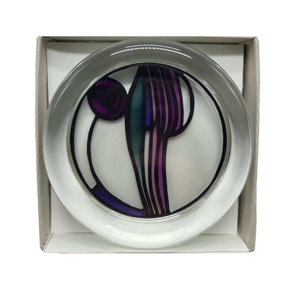 Mackintosh Purple Rose Paperweight
