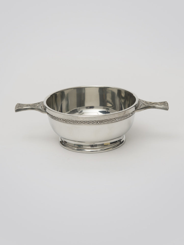 University of Glasgow 5 Inch Pewter Quaich - Side view