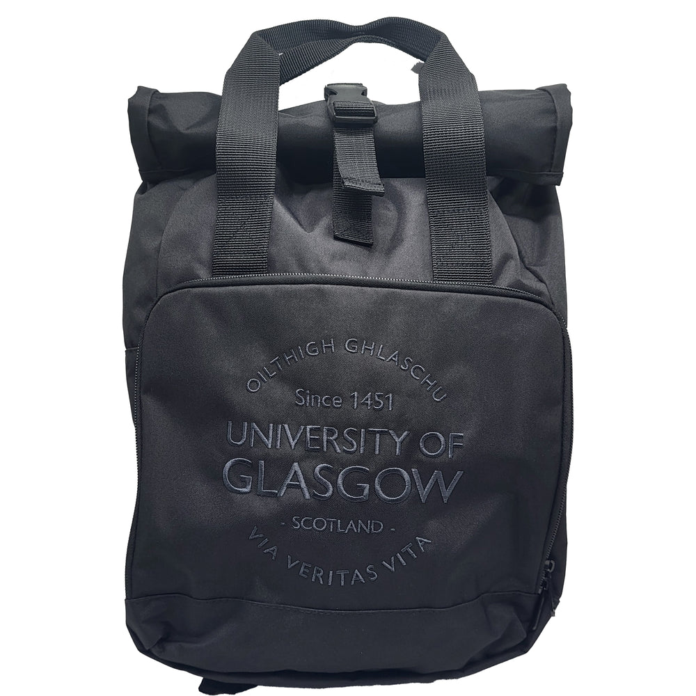 Black Roll Top Backpack