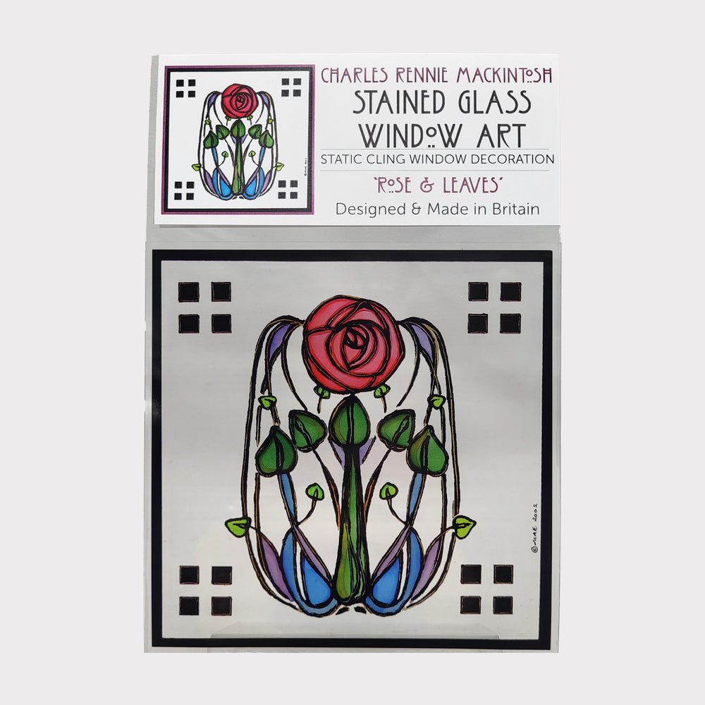 CRM Rose & Leaves Cling Window Decoration