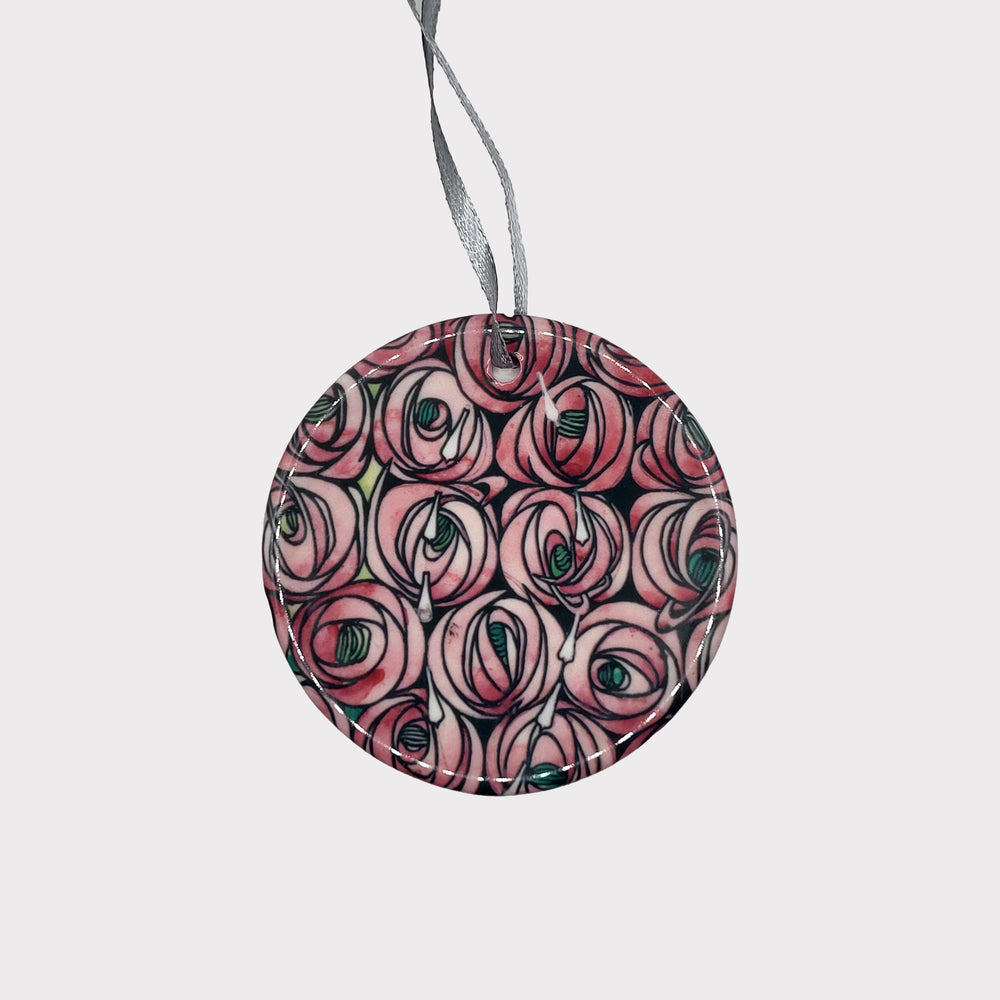 Rose and Teardrop Ceramic Hanging Decoration