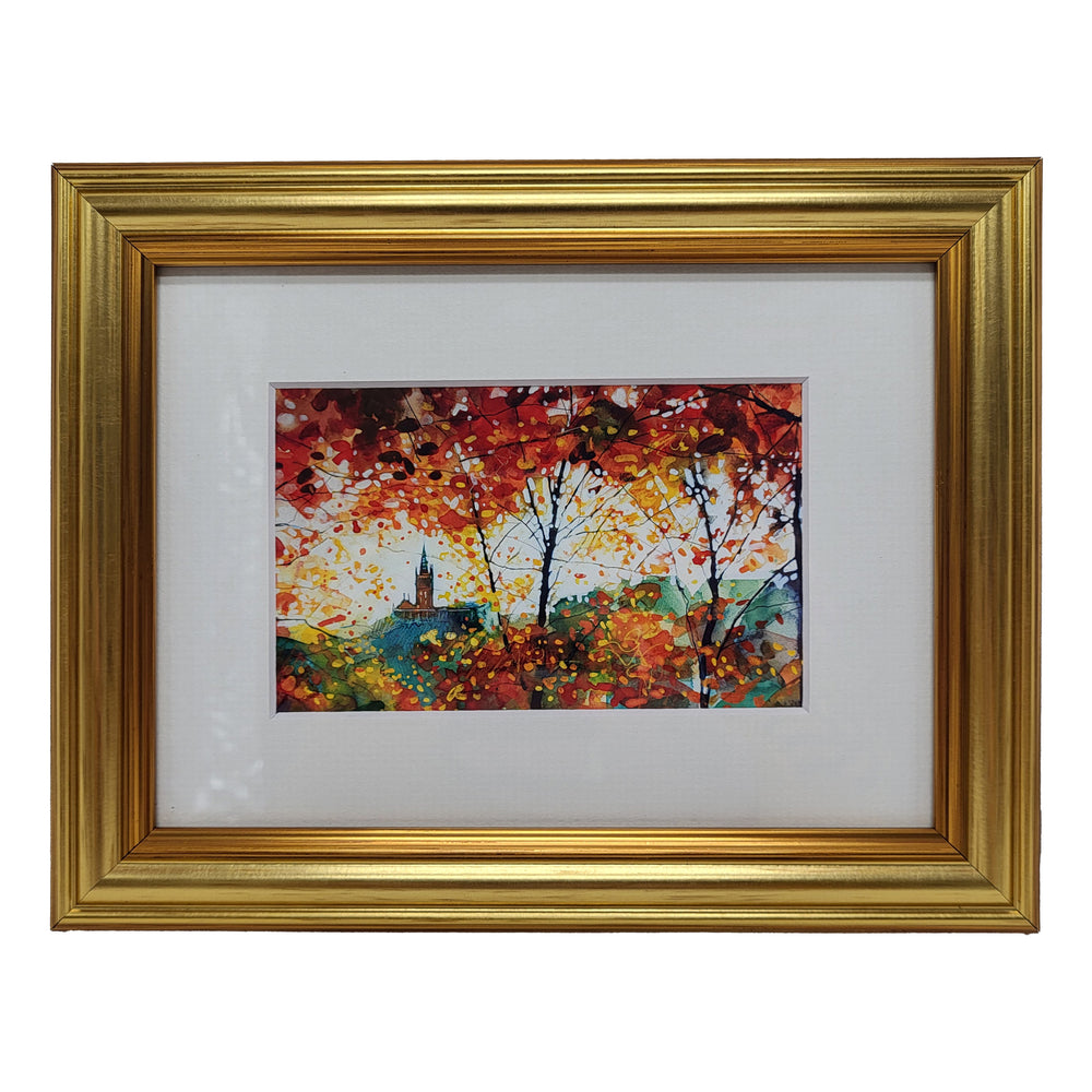 Sunset - Kelvingrove Autumn - Bryan Evans A5 Framed Print