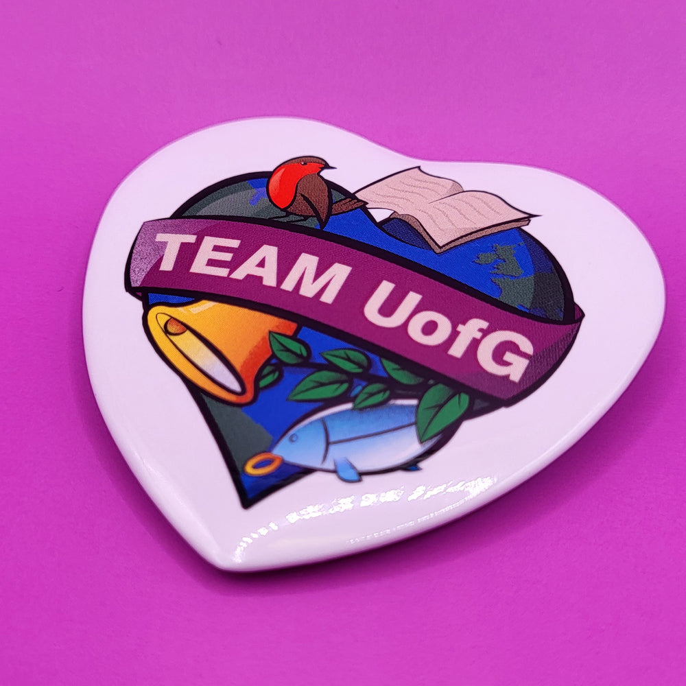 Team UofG Heart Button Badge