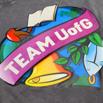 Colorful graphic with 'TEAM UofG' text on a dark background