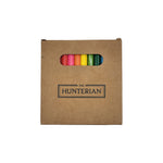 Box of colored pencils with 'The Hunterian' branding on a white background