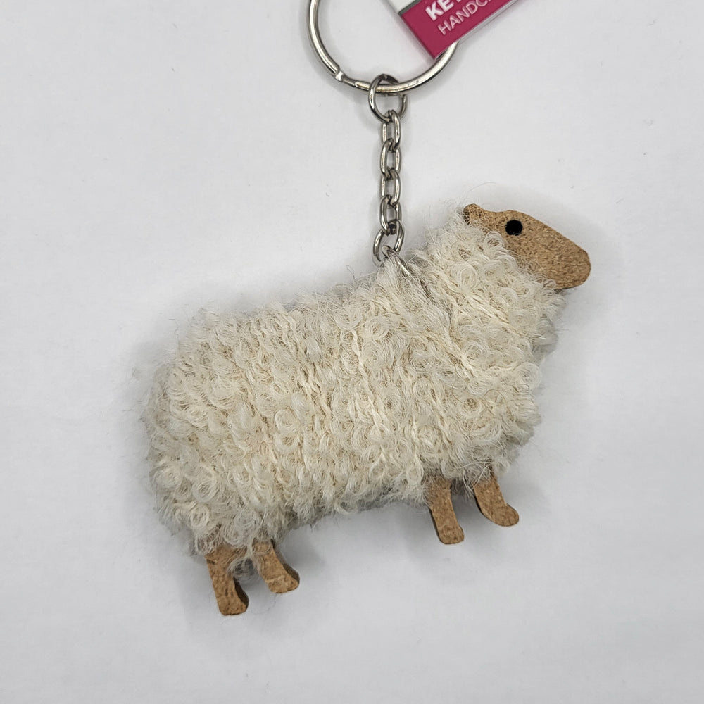 Woolly Ewe Keyring - White