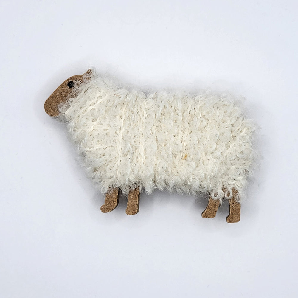 Woolly Ewe Magnet - White
