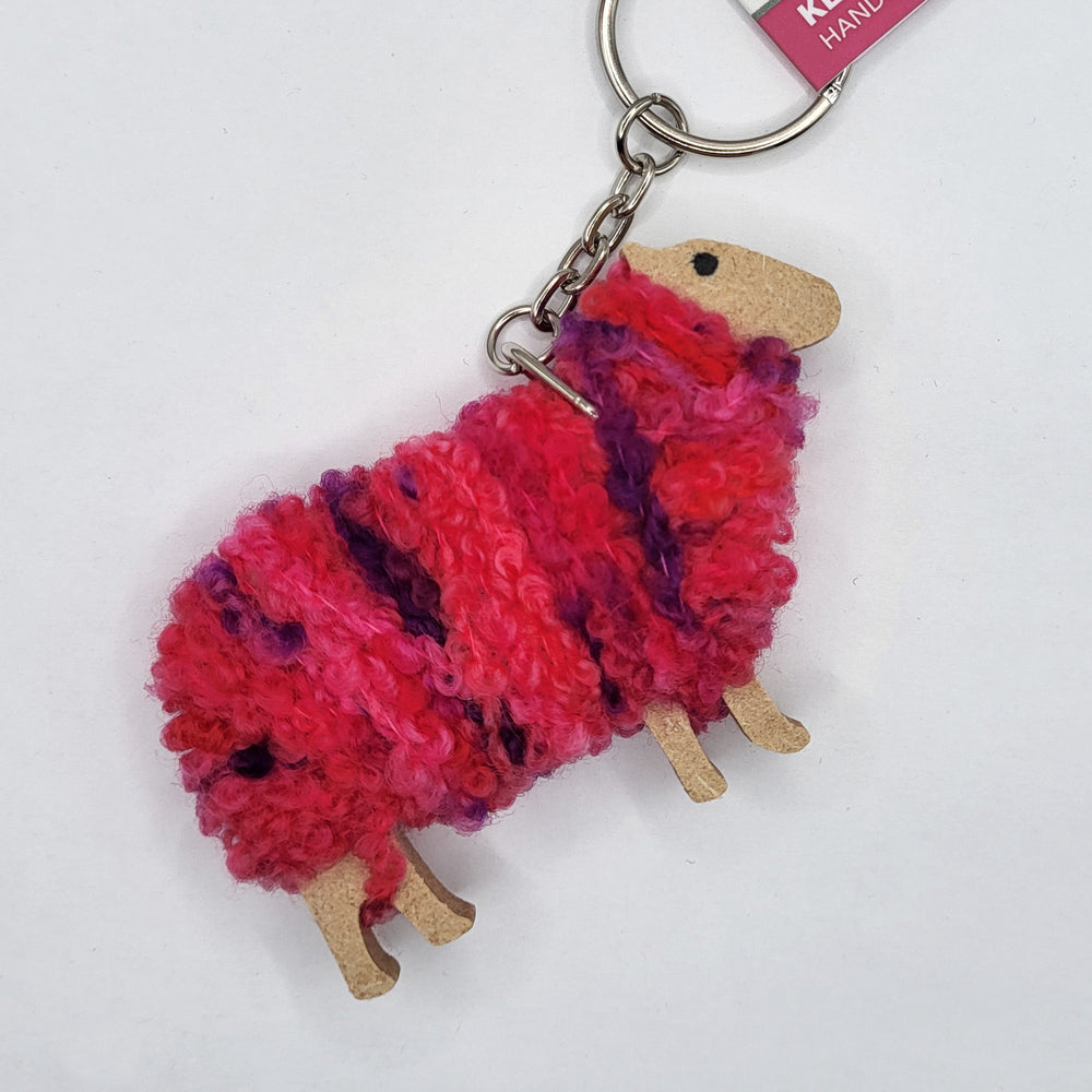 Woolly Ewe Keyring - Pink