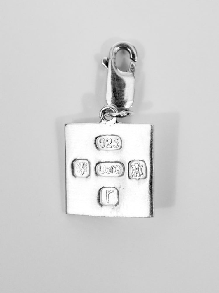 University Hallmarked Thistle Charm - reverse