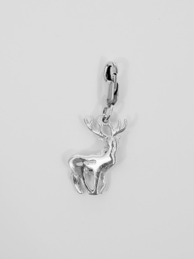 University Hallmarked Silver Stag Charm - reverse