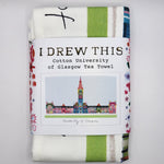 University of Glasgow Tea Towel by Ilona Drew