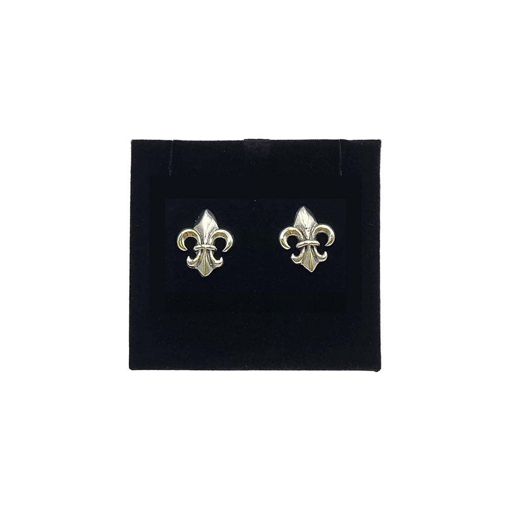 Fleur-de-Lis Pearl Stud Earrings
