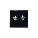 Fleur-de-Lis Pearl Stud Earrings