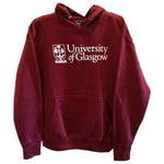 Organic Classic Maroon Hoodie with University of Glasgow crest printed in white