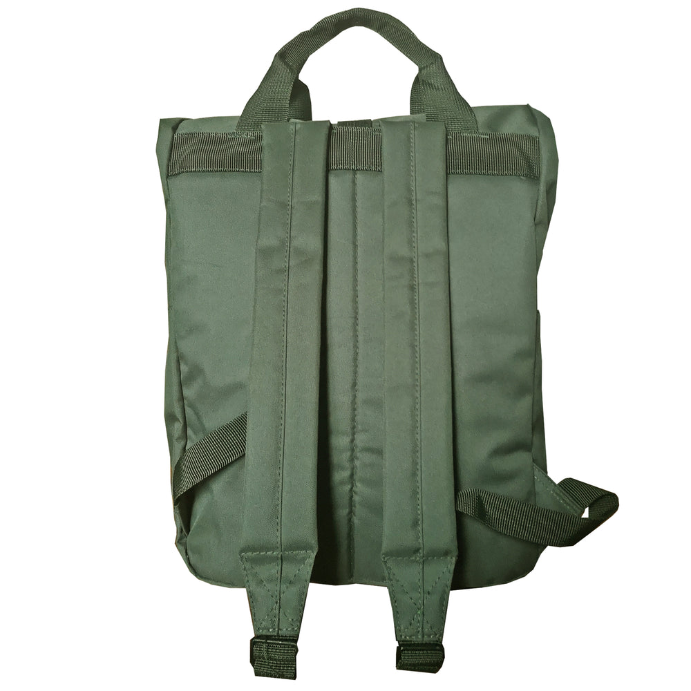 Olive Roll Top Backpack - reverse