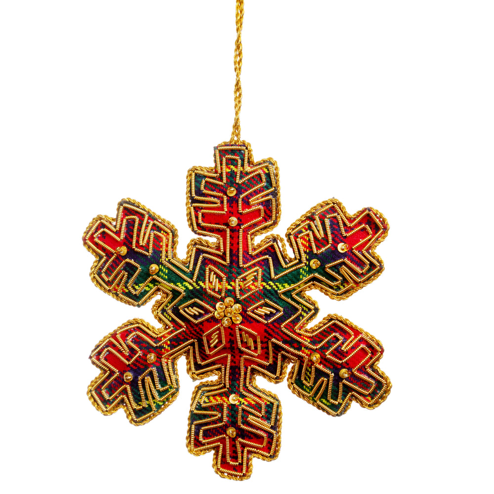 Tartan Snowflake Decoration